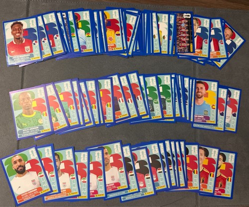 Blue border panini stickers - blue,